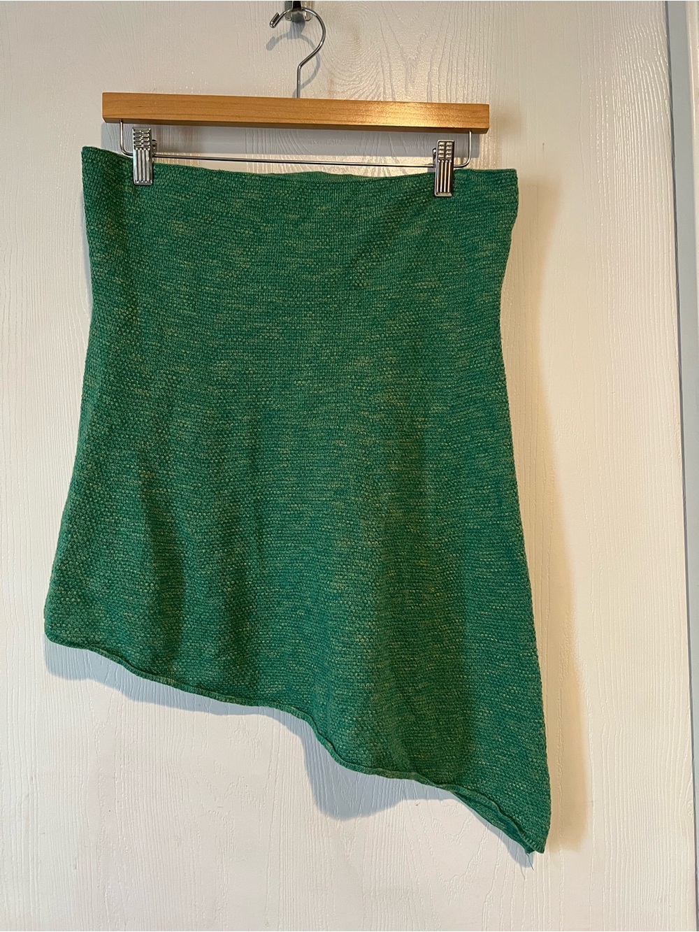 Free-est Free People Green Asymmetrical Knit Top Women Sz Large NWT